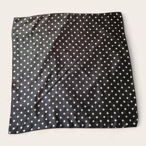 Black & White Polka Dot Silk Polyester Scarf